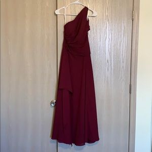 David’s Bridal Georgette Cascade Bridesmaid Dress